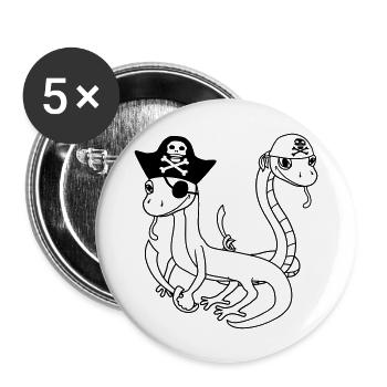 friends crew team party sailor snake pirate - Buttons large 2.2''/56 mm (5-pack) - white - Front