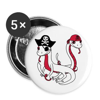 crew friends team party sailor snake pirate - Buttons large 2.2''/56 mm (5-pack) - white - Front