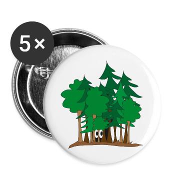 Im Wald - Buttons groß 56 mm (5er Pack) - Weiß - Vorne