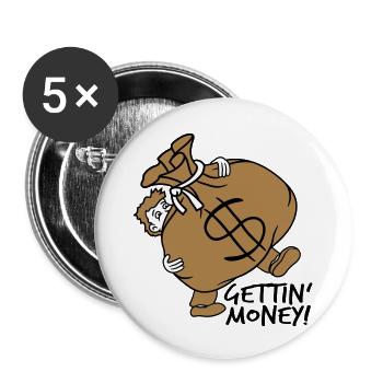gettin money carry heavy dollar symbol sign g - Buttons large 2.2''/56 mm (5-pack) - white - Front
