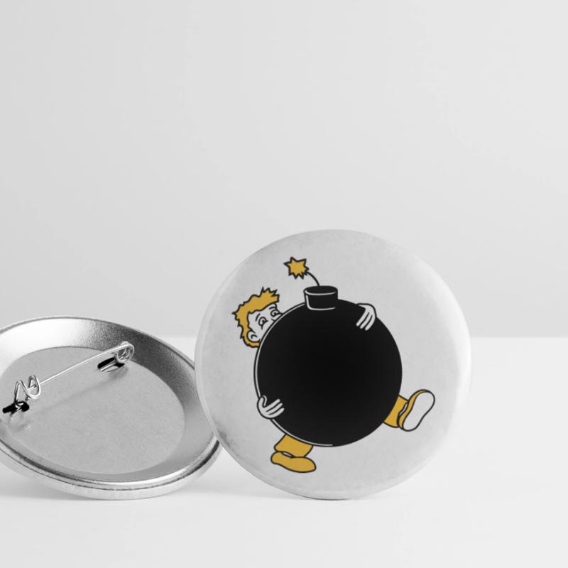 bomb explosion explode tnt dynamite dangerous Buttons large 2.2''/56 mm (5-pack)