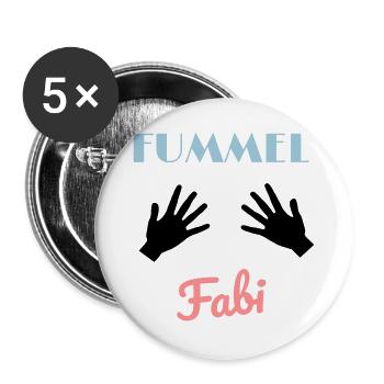 Fummel Fabi Funny Saying Design Hands Humor - Buttons large 2.2''/56 mm (5-pack) - white - Front