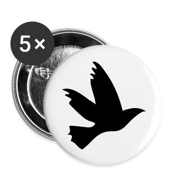 flyng_bird - Lot de 5 grands badges (56 mm) - blanc - Devant