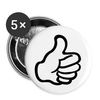 emoji pouce.png - Lot de 5 grands badges (56 mm) - blanc - Devant