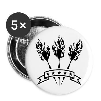 darts_fire_logo_tj1 - Lot de 5 grands badges (56 mm) - blanc - Devant