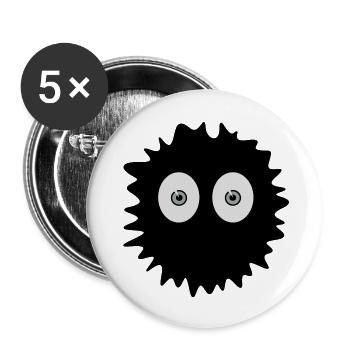 monster - Buttons groß 56 mm (5er Pack) - Weiß - Vorne