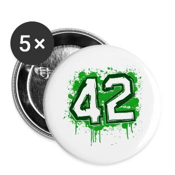 Saint-Étienne 42 bigdirt - Lot de 5 grands badges (56 mm) - blanc - Devant