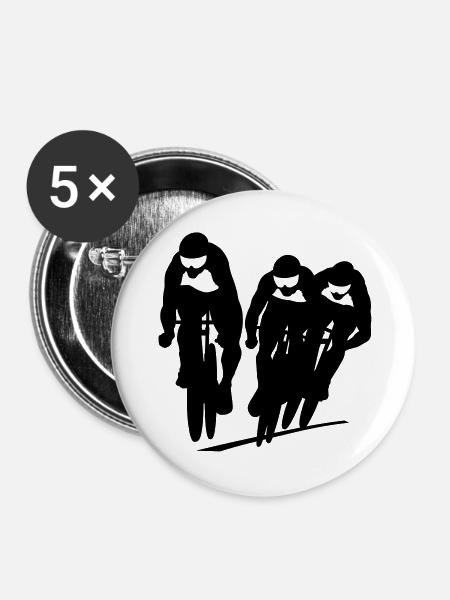 Rennrad - Buttons groß 56 mm (5er Pack) - Weiß