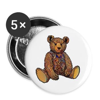Aquarell Ted - Buttons groß 56 mm (5er Pack) - Weiß - Vorne