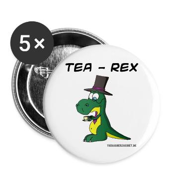 Tea-Rex - Buttons groß 56 mm (5er Pack) - Weiß - Vorne