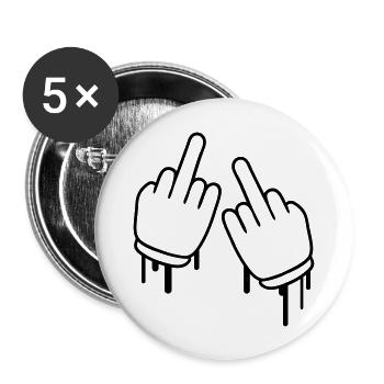 Fuck Off - Buttons groß 56 mm (5er Pack) - Weiß - Vorne