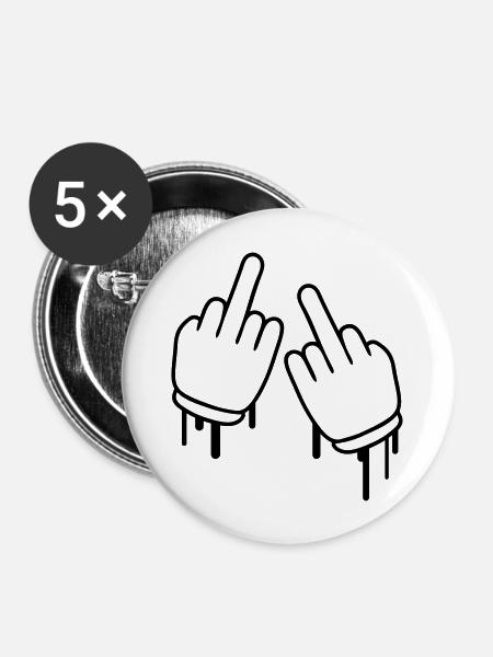 Fuck Off - Buttons groß 56 mm (5er Pack) - Weiß