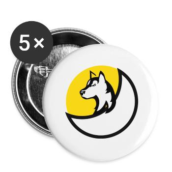 Chien de berger allemand - Lot de 5 grands badges (56 mm) - blanc - Devant