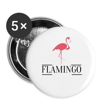 flamant - Lot de 5 grands badges (56 mm) - blanc - Devant