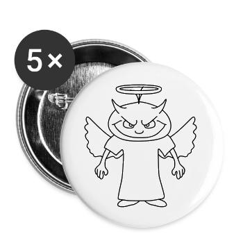 Devil Angel - Lot de 5 grands badges (56 mm) - blanc - Devant