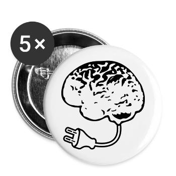 Brain Plug - Buttons large 2.2''/56 mm (5-pack) - white - Front