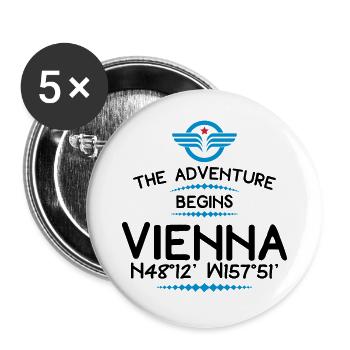 Wien - Buttons groß 56 mm (5er Pack) - Weiß - Vorne