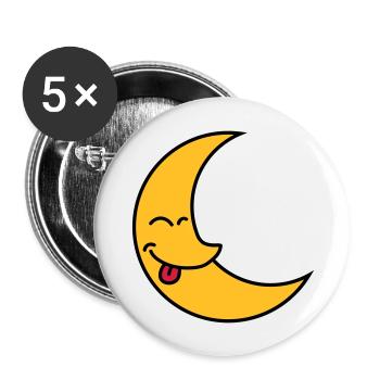 Funny Moon - Lot de 5 grands badges (56 mm) - blanc - Devant