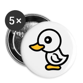 kueken huhn baby vogel kleines kind suess niedlich - Buttons groß 56 mm (5er Pack) - Weiß - Vorne