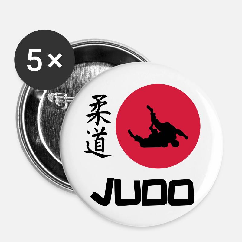 Judo - Buttons large 2.2''/56 mm (5-pack) - white
