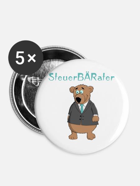 Steuerberater lustig - Buttons groß 56 mm (5er Pack) - Weiß