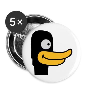 Duck Face - Buttons groß 56 mm (5er Pack) - Weiß - Vorne