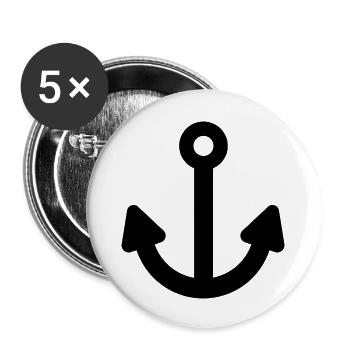 ancre - Lot de 5 grands badges (56 mm) - blanc - Devant