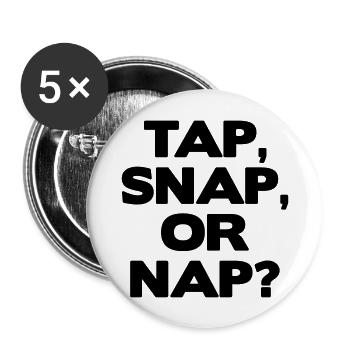 tap snap or nap brazilian jiu jitsu bjj - Buttons groß 56 mm (5er Pack) - Weiß - Vorne