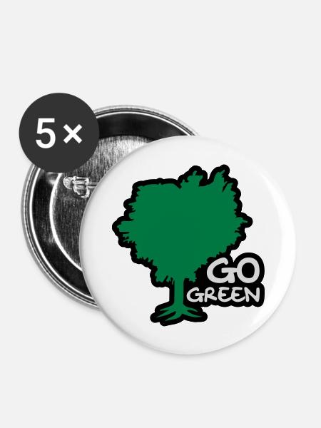 Go Green - Buttons groß 56 mm (5er Pack) - Weiß