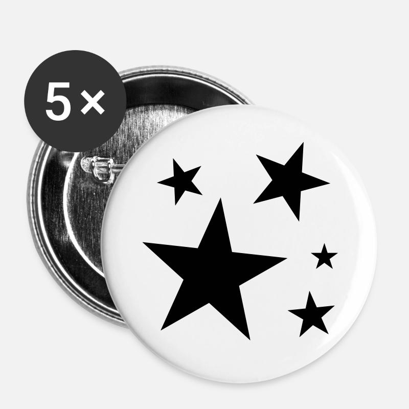 Stars Stars - Buttons large 2.2''/56 mm (5-pack) - white