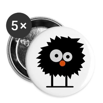 Fusselmonster - Buttons groß 56 mm (5er Pack) - Weiß - Vorne