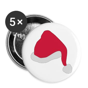 Jour de Noël - Lot de 5 grands badges (56 mm) - blanc - Devant