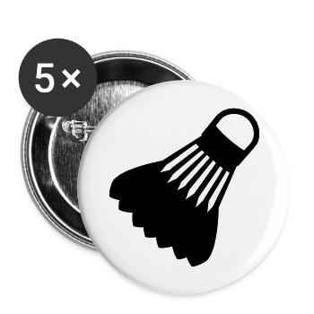 Badminton - Buttons large 2.2''/56 mm (5-pack) - white - Front