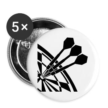 Dart Sport Design - Lot de 5 grands badges (56 mm) - blanc - Devant