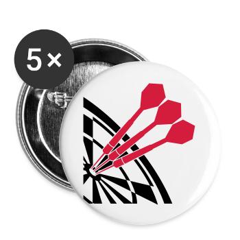 Dart Sport Design - Lot de 5 grands badges (56 mm) - blanc - Devant