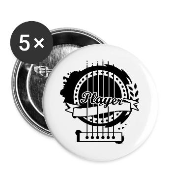 Une partie d'une guitare classique - Lot de 5 grands badges (56 mm) - blanc - Devant