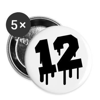 Number 12 Graffiti - Buttons groß 56 mm (5er Pack) - Weiß - Vorne