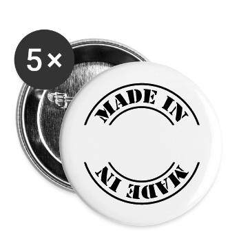 made in m1k2 - Lot de 5 grands badges (56 mm) - blanc - Devant