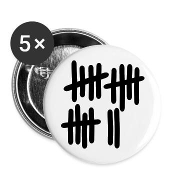 17 - Nummer - Buttons groß 56 mm (5er Pack) - Weiß - Vorne
