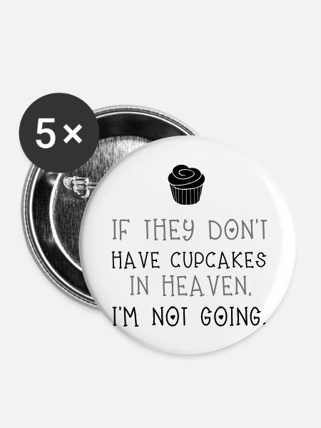 Cupcakes - Buttons groß 56 mm (5er Pack) - Weiß