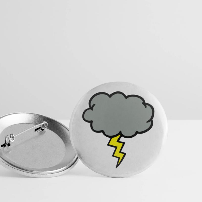 cloud thundercloud lightning thunderbolt Buttons large 2.2''/56 mm (5-pack)