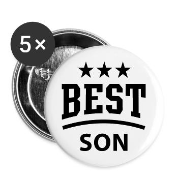 MEILLEUR SON 3 étoiles - Lot de 5 grands badges (56 mm) - blanc - Devant