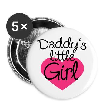 Daddys Little Girl Heart Logo - Buttons large 2.2''/56 mm (5-pack) - white - Front