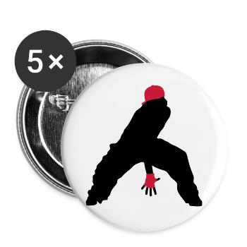 breakdance - Lot de 5 grands badges (56 mm) - blanc - Devant
