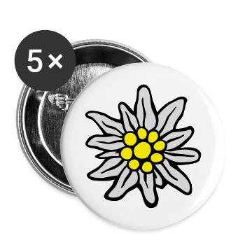 edelweiss_3c - Buttons groß 56 mm (5er Pack) - Weiß - Vorne