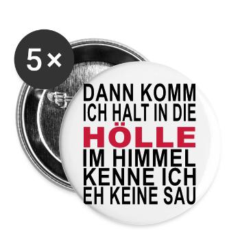 Hölle - Buttons groß 56 mm (5er Pack) - Weiß - Vorne