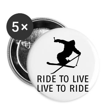 ride to live iiii - Buttons groß 56 mm (5er Pack) - Weiß - Vorne