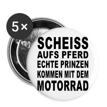 prinz auf dem motorrad - Buttons groß 56 mm (5er Pack) - Weiß - Vorne