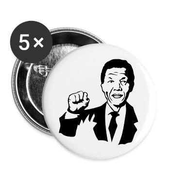 nelson mandela president 1 - Lot de 5 grands badges (56 mm) - blanc - Devant