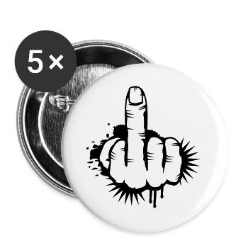 Middle finger Graffiti - Buttons large 2.2''/56 mm (5-pack) - white - Front